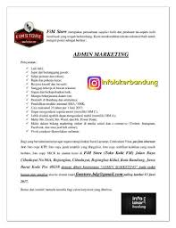 Info lowongan kerja cpns dan bumn 2020. Lowongan Kerja Fim Store Bandung Mei 2017 Info Loker Bandung 2021