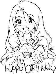 Coloriage fille manga les beaux dessins de dessin animé. Coloriage Anniversaire Manga Fille A Imprimer