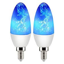 2 Pack E12 Flame Bulb Led Blue Fire Bulbs Decorative Flickering Bulbs 3 Mode 3w Candelabra Candle Blue Light Bulb For Chandelier Vintage Lighting Halloween Bulbs Indoor Outdoor Torpdeo