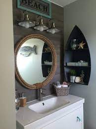 The toy sharks add some beach bathroom feel. Pin En Bathroom Ideas