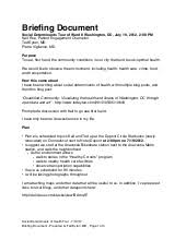 The briefing note assists the government official in preparing for the meeting or event on how to address the issue at hand. Writing Sample Briefing