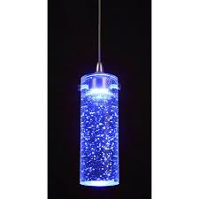 Shop Brushed Metal 120 Volt 1 2 Watt 105 Lumen 8000k Led Clear Crystal Pendant And Blue Light Overstock 13789268