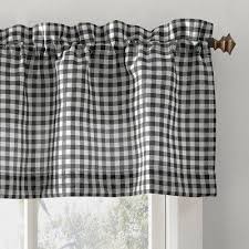Black And White Plaid Kitchen Curtains 14 X54 Parkham Farmhouse Plaid Rod Pocket Semi Sheer Kitchen Curtain Valance Black White No 918 Valance Curtains Kitchen Curtains Black And White Valance