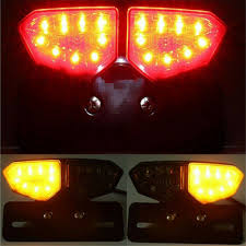 Led Motorcycle Tail Light Smoke Brake Turn Signal License Plate Lights For Honda Ebay