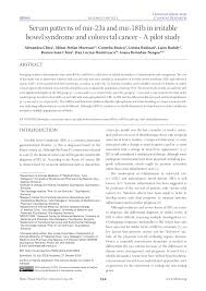 This gradual withdrawal usually works we all know the benefits of probiotics to your ibs added on to the new evidence that it may protect your. Pdf Mir 23a And Mir 181b Serum Levels In Irritable Bowel Syndrome And Colorectal Cancer A Pilot Study