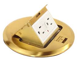 Pop Up Floor Box Kit Gfci 20a With Brass Finish Ameleco Best Electrical Wholesaler In Vancouver Bc Canada For Automation Lighting Fittings Electrical
