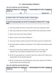 Calculate moles of each of reactants. Differentiated Mole Calculations Now With Answers Teaching Resources