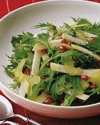 Look For Mizuna An Asian Salad Green And Kohlrabi A Mild Relative Of The Turnip At Asian Or Farmers 39 Kohlrabi Recipes Pomegranate Seeds Recipe Kohlrabi