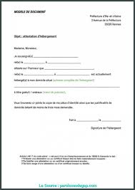 Exemple De Lettre Hebergement Modele De Cv Exemple De Lettre Modele Attestation Comment Ecrire