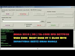 Permanent unlocking of nokia 3310 3g is possible using an unlock code. Nokia 3310 3g Ta 1006 Spd Sc7701b User Code Reset Done By 1 Click With Infinitybox