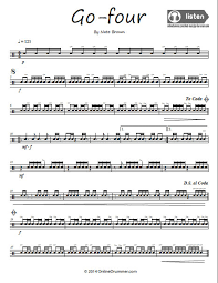 This is the most common arrangement you're likely to encounter in drum sheet music. Go Four Snare Solo Onlinedrummer Com