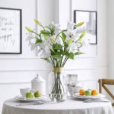 Plastic vase home for decoration white imitation ceramic flower pot flower basket nordic wedding decorative dining table bedroom. Buy Cyl Home Vases Cylinder Clear Glass Flower Arrangement Vases Brass Gold Band Decor Dining Table Centerpieces Gifts Housewarming Party 11 8 H X 4 7 D Online At Low Prices In India