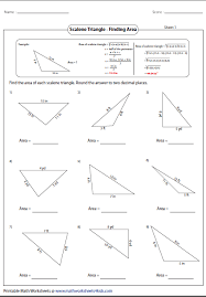 Area Of Scalene Triangle Triangle Worksheet Angles Worksheet Worksheets