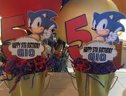 Sonic The Hedgehog Centerpiece Etsy Sonic Birthday Parties Sonic Birthday Sonic Party