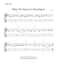 Free with a free trial. Free Sheet Music Scores When The Saints Go Marching In Free Ukulele Tab Sheet Music Ukulele Tabs Ukulele Ukulele Tabs Songs