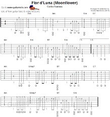 Moonflower Flatpicking Guitar Tablature Santana Violao Musica
