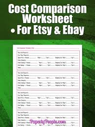 Cost Comparison Worksheet And Video Walkthrough For Etsy And Ebay Pricing For Etsy Sellers For Ebay Sellers Vintage Sellers And Pickers In 2020 Ebay Selling Tips Bookkeeping Templates Product Pricing Worksheet