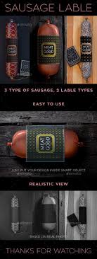 Sausage Label Mock Up Realistic 3 Type Of Sausage Types Of Sausage Sausages Packaging Food Mockup