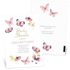 Not all baby shower invitations need to be decorative or frilly. Butterfly Wings Foil Baby Shower Invitations Pear Tree