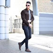 Men's chelsea boot outfit inspiration | getting dressed (outfits step by step #18). Dark Brown Suede Bomber Jacket With Dark Brown Suede Chelsea Boots Outfits For Men 4 Ideas Outfits Lookastic