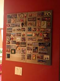 Solve The Problem With Lack Of Magnet Space In My Fridge Magnetic Board From Ikea To Display All My Travel Themed Room Travel Keepsakes Souvenir Display