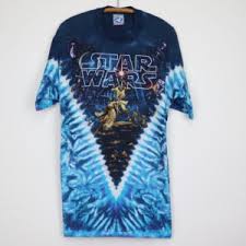 Did you collect the kenner star wars collector coins? Vintage Star Wars Liquid Blue Tie Dye Shirt 1997 Wyco Vintage