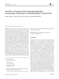 What does testicular cancer feel like? Pdf The Effect Of Testicular Self Examination Education On Knowledge Performance And Health Beliefs Of Turkish Men