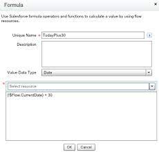 Visual Workflow Date Field Does Not Allow Flow Currentdate 30 Salesforce Developer Community