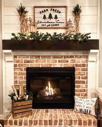 Red brick fireplace with black mantel. Red Brick Fireplace With Black Mantel Novocom Top