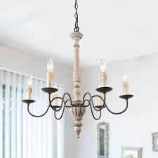 Shop Farmhouse Nurby 6 Light French Country White Wood Black Chandeliers D25 X H27 On Sale Overstock 28167571