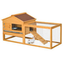 Pawhut Large Rabbit Hutch with Outdoor Run / 62" Wooden Cage ...