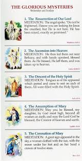 The Glorious Mysteries Said On Wednesdays And Sundays Gloriousmysteries Rosary Graphic Rosary Prayers Catholic Catholic Prayers Holy Rosary