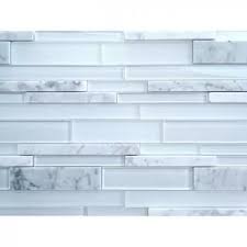 Subway tile backsplashes with an aesthetic that is both classic and modern, subway tile is one of the most popular trends on the market. Subway Icy White Glass Stone Mosaic Backsplash Tile 15 7 10 X 12 1 5