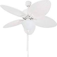 Other appliances showcase a more stylized approach to the palm leaf feature. Prominence Home 80017 01 Palm Valley Tropical Ceiling Fan With Palm Leaf Blades Indoor Outdoor 52 Inches White