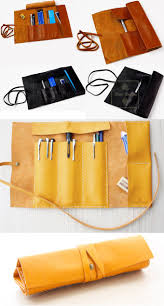 Diy Pencil Case Ideas Genuine Leather Roll Up Pen Pencil Case Universal Cable Cord Travel Organizer Leather Pencil Case Leather Accessories Diy Pen Case Diy