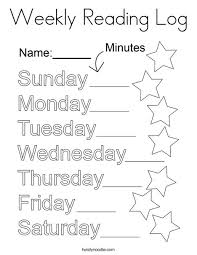 There are tons of great resources for free printable color pages online. Weekly Reading Log Coloring Page Twisty Noodle