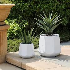 4.4 out of 5 stars with 44 ratings. Luxen Home 2 Piece White Finish Round Mgo Planters Walmart Com In 2020 Planters Large Planters Plants