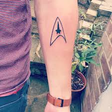 Set of 4 star trek insignia logo tattoos. Star Trek Tattoo Starfleet Insignia Inner Forearm Tattoo