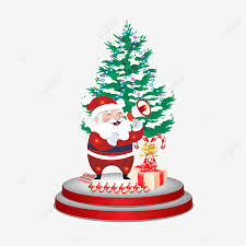 Looking for a quick and easy gift idea that's perfect for just about anyone?! Stage Santa Claus Saying Merry Christmas Gift Realestics Trees And Candy Ribbons Candy Christmas Candy Gift Png And Vector With Transparent Background For Free Download