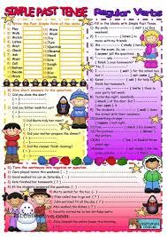Past Simple Regular Verbs Regular Verbs Simple Past Tense English Grammar