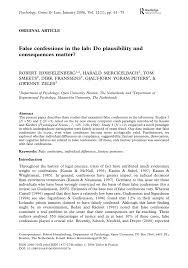 Respond to a request or application for additional training; Pdf False Confessions In The Lab Do Plausibility And Consequences Matter