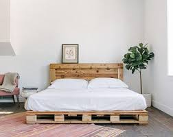 Pallet Bed The Oversized Queen Includes Headboard And Etsy Pallet Platform Bed Diy Pallet Bed Pallet Bed Frame