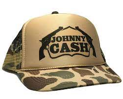 Vintage Johnny Cash Hat Trucker Mesh Cap 80s Snap Back Tan Camouflage Desert Cap Unbranded Truckerhat Casual Mesh Cap Johnny Cash Flat Bill Hats