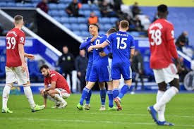 Çaglar söyüncü (leicester city) header from the left side of the six yard box to the top left corner. Leicester V Man Utd 2020 21 Premier League