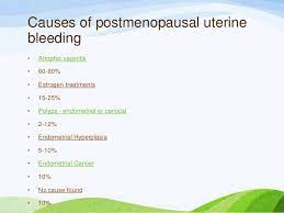 Most postmenopausal bleeding is caused by atrophy (thinning of the cervix); Postmenopausal Uterine Bleeding