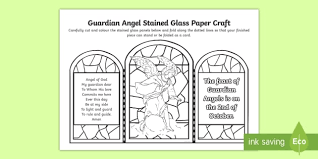 Ever this day be at my side, to light and guard, to rule and guide. Guardian Angel Stained Glass Paper Craft Teacher Made
