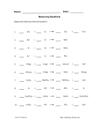 A balanced chemical equation gives the number and type of atoms participating in a reaction, the reactants, products, and direction of the reaction. Balancing Equations Answer Key About Chemistry Tessshebaylo