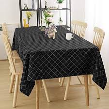 Deconovo Nappe Noir Anniversaire Decoration Enfant Rectangulaire Jacquard Impermeable Motif A Carreau Nappe De Tab Nappe De Table Nappe Noire Decoration Enfant