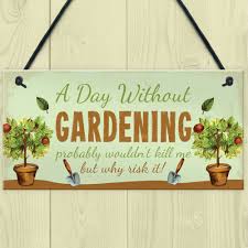 Our gallery of garden signs! Funny Garden Signs And Plaques Hanging Summer House Sign Funny Gardener Gift Ebay