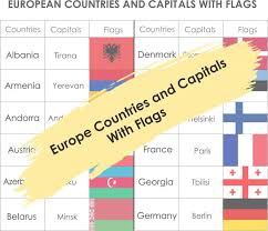 Country flags with names and capitals pdf free download / asian countries capitals and currencies download pdf bankersexpress : Map Of Europe Countries With Capitals Fags